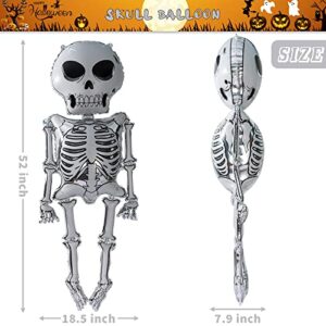 2-pack 52-inch Skull Balloon, Helium Foil Balloon For Halloween Party Decoration Supplies, Nightmare Before Christmas Balloons