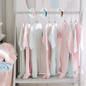 Kids Velvet Hangers, VIS'V 11 Inch Gray Non-Slip Baby Clothes Hangers with 6 Pcs Cute Clothing Dividers for Infant Toddler Boys & Girls Closet Organizer - 30 Pack