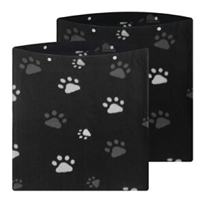 rest-eazzzy pet heating pad cover, flannel soft heating pet mat cover indoor, removable heating pad mat cover with paw print for pet dog cat (black, two covers only)