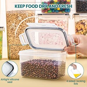 [24 Pack] Airtight Food Storage Containers with Lids for Kitchen & Pantry Organization, BPA Free Plastic Dry Food Canisters Set for Snacks, Cereal, Flour, Sugar - Free Labels Marker & Spoon Set