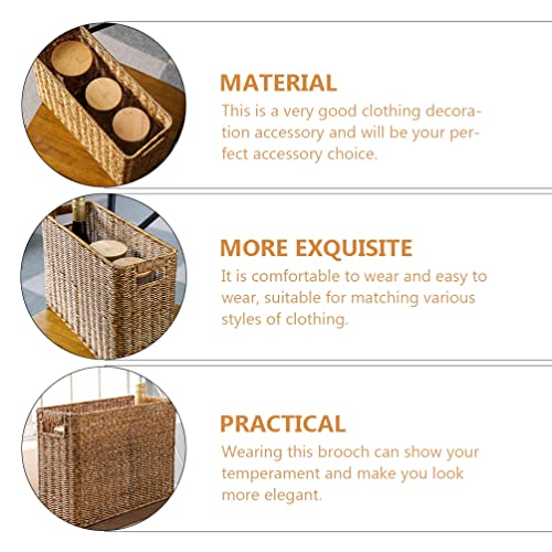 PATKAW Toilet Paper Baskets Farmhouse Wicker File Basket Magazine Holder Woven Storage Basket Rectangular Magazine Rack Desk Shelf for Home Office Living Room 38X15X26cm Magazine Storage Basket