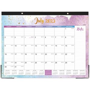 2023-2024 desk calendar - large desk calendar 2023-2024, jul. 2023 - dec. 2024, 22" x 17", thick paper with corner protectors, large ruled blocks & 2 hanging hooks - multicolored waterink