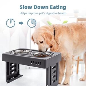 Jaoul Slow Feeder Dog Bowls Insert, Puzzle Slow Feeder with 51 Octopus Suction Cups for Medium Large Size Dog Bowls Over 6.5" Wide (Grey)