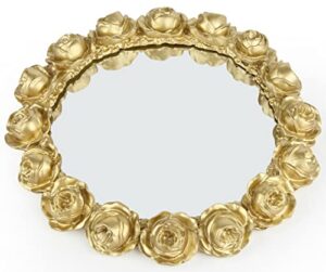 vixdonos gold rose resin tray decorative mirror tray bathroom vanity tray for perfume,jewelry and makeup