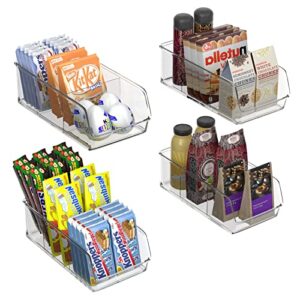 sanno pantry organizer storage organizer bins, divided compartment holder for snacks, packets,for freezer, fridge, refrigerator organizer bins, cabinet organizers