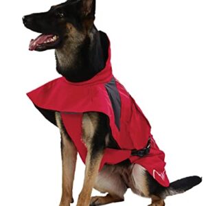 Wantdo Large Dog Padded Rain Jacket Waterproof Warm Winter Jacket Refletive Size 23 Red