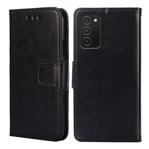 compatible with samsung galaxy a03s wallet case,flip folio book pu leather phone case shockproof cover women men for samsung galaxy a03s us version (black)