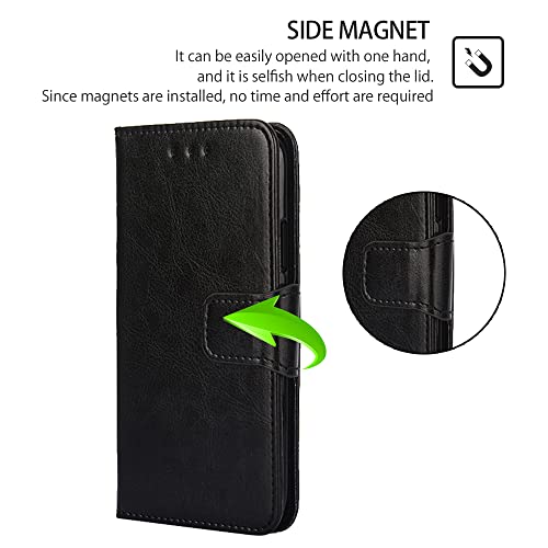 Compatible with Samsung Galaxy A03S Wallet Case,Flip Folio Book PU Leather Phone case Shockproof Cover Women Men for Samsung Galaxy A03S US Version (Black)