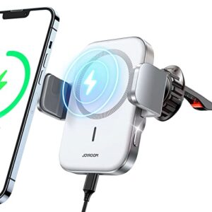 compatible with magsafe car charger, joyroom fast charging magnetic car charger with magsafe charger car mount for iphone 14 plus/14 pro/14 pro max/13 pro max/12 pro max/12/13mini