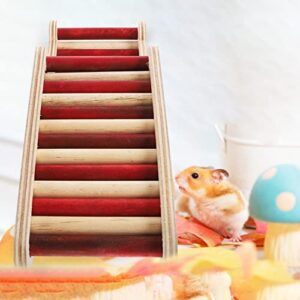 PATKAW Hamster Hideout, 1 Pc Wooden Hamster Ladder Hamster Tunnel Guinea Pig Hideout Toys Hamster Chew Toys Hamster Cage Accessories for Hamsters, Ferrets- 9.04X6.29inch