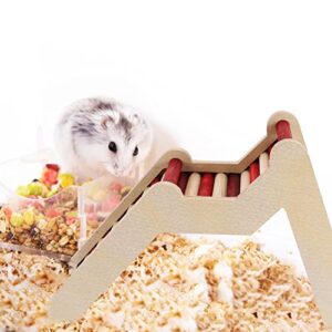 PATKAW Hamster Hideout, 1 Pc Wooden Hamster Ladder Hamster Tunnel Guinea Pig Hideout Toys Hamster Chew Toys Hamster Cage Accessories for Hamsters, Ferrets- 9.04X6.29inch