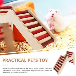 PATKAW Hamster Hideout, 1 Pc Wooden Hamster Ladder Hamster Tunnel Guinea Pig Hideout Toys Hamster Chew Toys Hamster Cage Accessories for Hamsters, Ferrets- 9.04X6.29inch