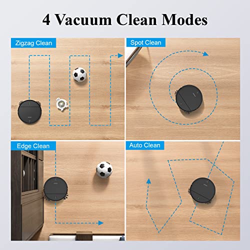 EICOBOT Robot Vacuum and Mop Combo,2000Pa Suction,Robot Vacuum Cleaner,2 in 1 Mopping Robot Vacuum,230ML Water Tank, Slim,Self-Charging,Vacuum Robot Ideal for Hard Floor, Pet Hair, Carpet,Black