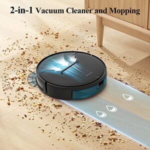 EICOBOT Robot Vacuum and Mop Combo,2000Pa Suction,Robot Vacuum Cleaner,2 in 1 Mopping Robot Vacuum,230ML Water Tank, Slim,Self-Charging,Vacuum Robot Ideal for Hard Floor, Pet Hair, Carpet,Black