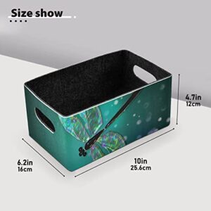 Dragonfly Storage Basket Felt Storage Bin Collapsible Shelves Basket Convenient Box Organizer for Clothes Towels Magazine