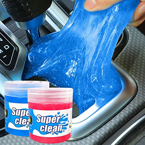 BOLTRY 2Packs Cleaning Gel for Car, Cleaning Kit Universal Automotive Dust Car Crevice Cleaner Interior Detail Keyboard Putty Cleaner for Car Air Vents, PC Cleaning (RED+Blue)