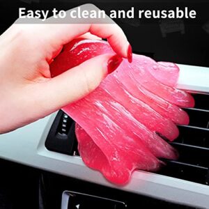 BOLTRY 2Packs Cleaning Gel for Car, Cleaning Kit Universal Automotive Dust Car Crevice Cleaner Interior Detail Keyboard Putty Cleaner for Car Air Vents, PC Cleaning (RED+Blue)