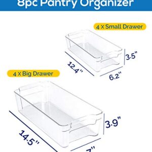 Utopia Home Pantry and Fridge Organizers, Pack of 16 – BPA Free Clear Plastic Storage Bins for Freezers, Kitchen Countertops and Cabinets