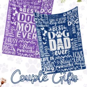InnoBeta Dog Dad Flannel Fleece Blankets Throws for Dog Lovers, Best Dog Dad Ever Gifts, Perfect for Father's Day Birthday Christmas Thanksgiving, Purple, 50" x 65"