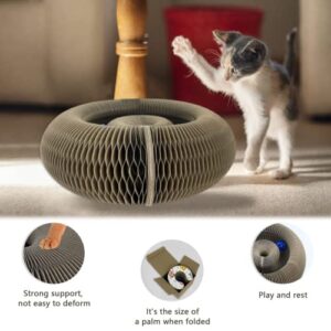 Magic Organ Cat Scratching Board, Cat Accordion Toy Cat Scratching Post Ball Track, Cat Scratcher Cat Paw Accordion for Cats Interactive Kitten Fun Intelligence Physical Exercise Educational Toy