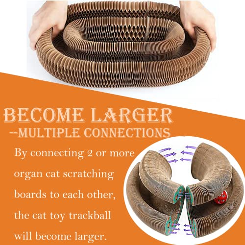 Magic Organ Cat Scratching Board, Cat Accordion Toy Cat Scratching Post Ball Track, Cat Scratcher Cat Paw Accordion for Cats Interactive Kitten Fun Intelligence Physical Exercise Educational Toy