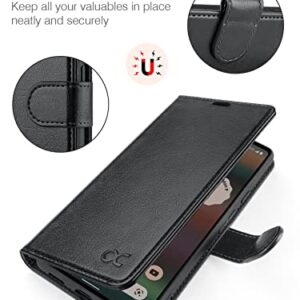 OCASE Compatible with Google Pixel 6A Wallet Case, PU Leather Flip Folio Case with Card Holders RFID Blocking Kickstand [Shockproof TPU Inner Shell] Phone Cover 6.1 Inch 2022 (Black)