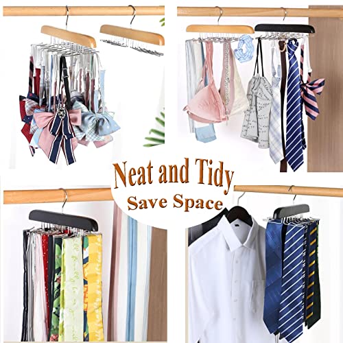 Tank Top Hanger Space Saving, 24 Large Capacity, Bra Hanger Organizers for Cami Tops, Ekezon 360° Rotating Foldable Metal Hooks Camisoles Hangers for Scarfs, Bras, Bathing Suits, Belts, Ties (Black)