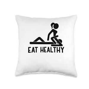 eat health adult joke funny sexy saying valentine pun humor throw pillow