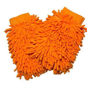 yalepire car wash mitt premium chenille sponge mitt scratch & lint free microfiber wash mitt for car cleaning mitts washing gloves tools - 2 pack