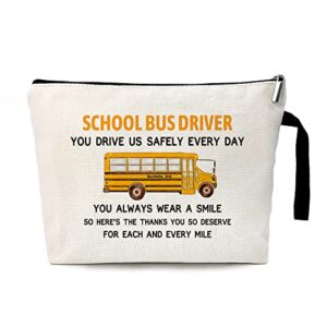 school bus driver cosmetic bag，gift for school bus driver ，school bus driver appreciation gift，thank you gift for school bus driver，school bus driver retirement gift，end of the school year gift