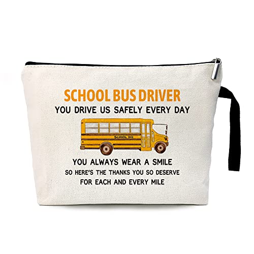 School Bus Driver Cosmetic Bag，Gift for School Bus Driver ，School Bus Driver Appreciation Gift，Thank You Gift for School Bus Driver，School Bus Driver Retirement Gift，End of The School Year Gift