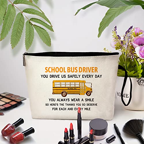 School Bus Driver Cosmetic Bag，Gift for School Bus Driver ，School Bus Driver Appreciation Gift，Thank You Gift for School Bus Driver，School Bus Driver Retirement Gift，End of The School Year Gift