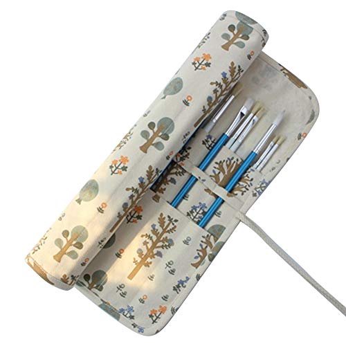 Hztyyier 20 Slots Artist Paint Brushes Holder with Roll Up Canvas Painting Brushes or Pencil Holder Organizer for Colored Pencils Art Supplies