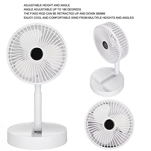 Heayzoki Portable Folding Fan 3 Speed Adjustable Foldable Desk Fan with Rechargeable Battery Oscillating Fan for Home Kitchen Outdoor Camping