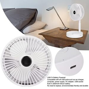 Heayzoki Portable Folding Fan 3 Speed Adjustable Foldable Desk Fan with Rechargeable Battery Oscillating Fan for Home Kitchen Outdoor Camping