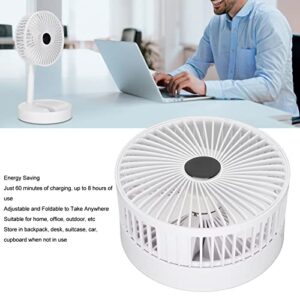 Heayzoki Portable Folding Fan 3 Speed Adjustable Foldable Desk Fan with Rechargeable Battery Oscillating Fan for Home Kitchen Outdoor Camping