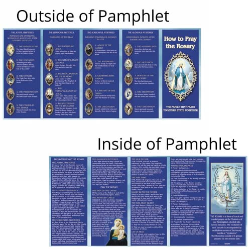How to Pray The Rosary Pamphlet, Paper Booklet for Beginners, Sunday School Learning, Pack of 10 (13 Inch (W) and 6 Inch (H))