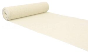 cleverdelights 14" ivory burlap roll - finished edges - 10 yards - jute burlap fabric