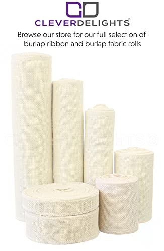 CleverDelights 14" Ivory Burlap Roll - Finished Edges - 10 Yards - Jute Burlap Fabric