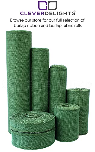 CleverDelights 14" Green Burlap Roll - Finished Edges - 10 Yards - Jute Burlap Fabric