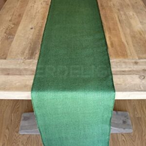 CleverDelights 14" Green Burlap Roll - Finished Edges - 10 Yards - Jute Burlap Fabric