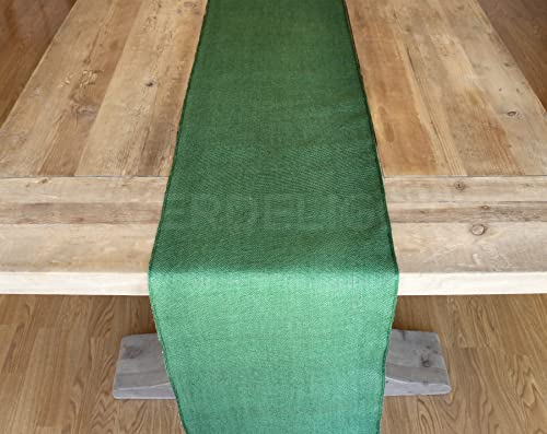 CleverDelights 14" Green Burlap Roll - Finished Edges - 10 Yards - Jute Burlap Fabric