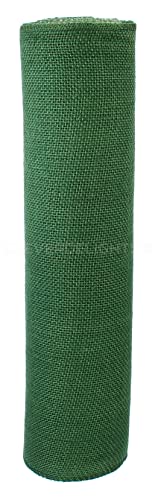 CleverDelights 14" Green Burlap Roll - Finished Edges - 10 Yards - Jute Burlap Fabric