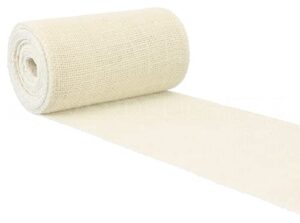 cleverdelights 6" ivory burlap roll - finished edges - 10 yards - jute burlap fabric