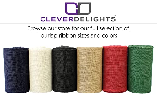 CleverDelights 6" Ivory Burlap Roll - Finished Edges - 10 Yards - Jute Burlap Fabric