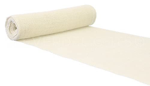 CleverDelights 9" Ivory Burlap Roll - Finished Edges - 5 Yards - Jute Burlap Fabric