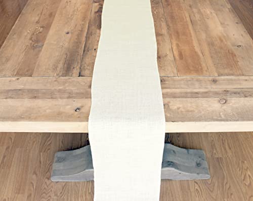 CleverDelights 9" Ivory Burlap Roll - Finished Edges - 5 Yards - Jute Burlap Fabric