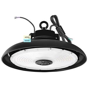 luxrite 200/220/250w ufo led high bay light, up to 35000 lumens, 2 colors 4000k 5000k, 5ft hardwire cable, surge protected, ip65, 120-277v, ul certified - warehouse gym factory commercial lighting