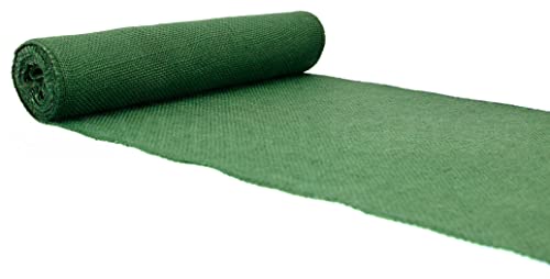 CleverDelights 12" Green Burlap Roll - Finished Edges - 5 Yards - Jute Burlap Fabric