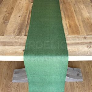 CleverDelights 12" Green Burlap Roll - Finished Edges - 5 Yards - Jute Burlap Fabric